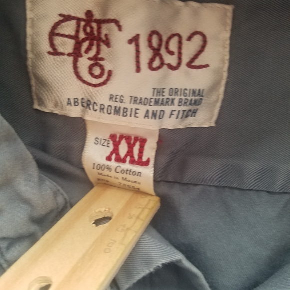 💥5/$25 Abercrombie & Fitch Military Two Pocket Overshirt In Khaki - Picture 9 of 13